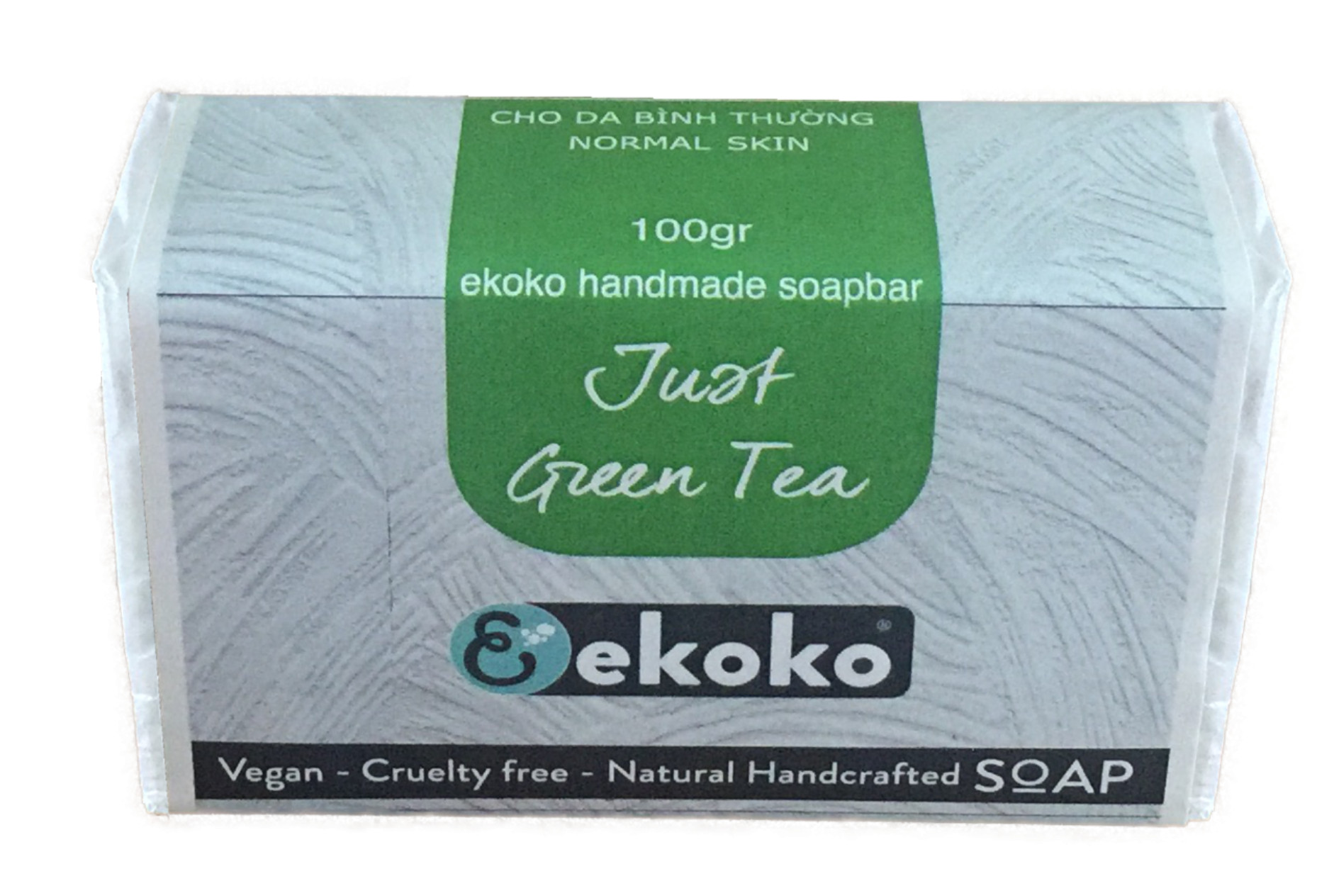 Xà phòng thiên nhiên Trà Xanh làm sạch nhanh, lâu hao, làm sáng da- Ekoko Just Green Tea handmade soap 100g