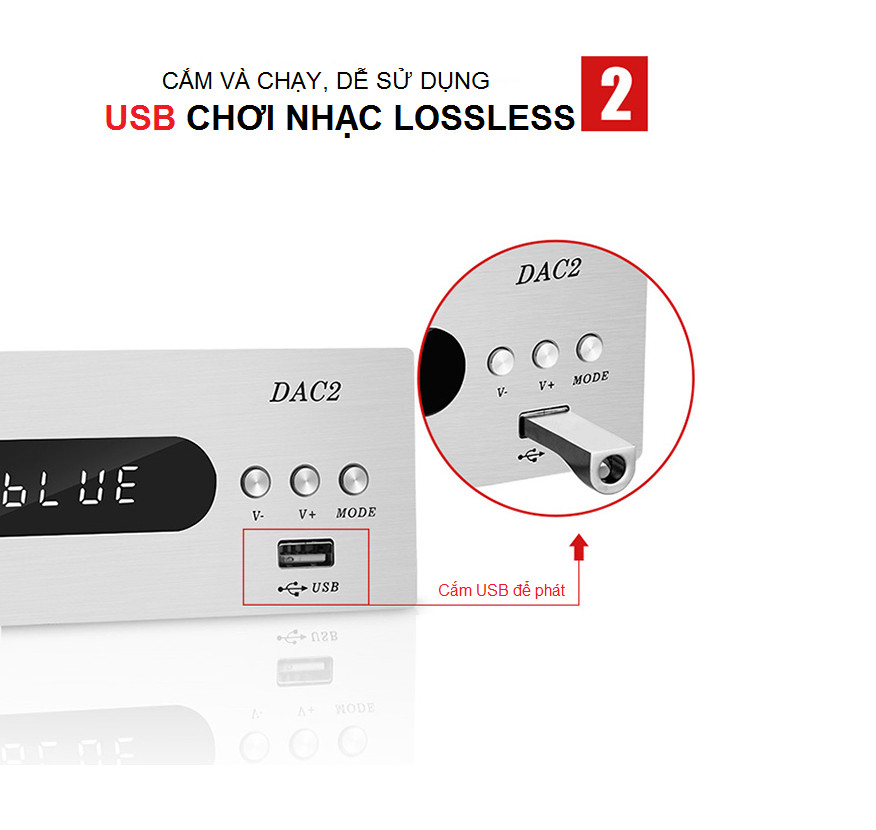 Bộ DAC Giải Mã TRASAM DAC 2 Bluetooth 24BIT 192KHZ AZONE