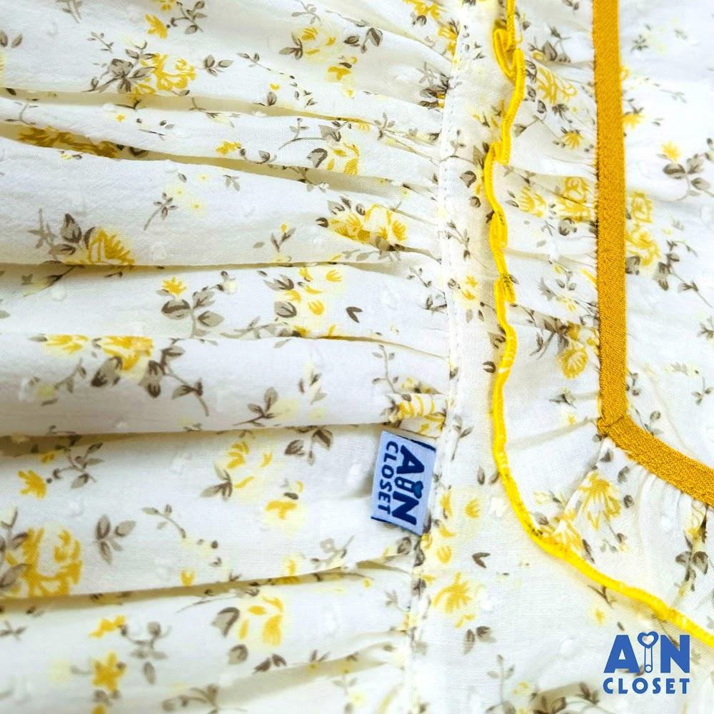 Đầm bé gái họa tiết Nhí Vàng Cổ Sen cotton hạt - AICDBG0FJL0D - AIN Closet