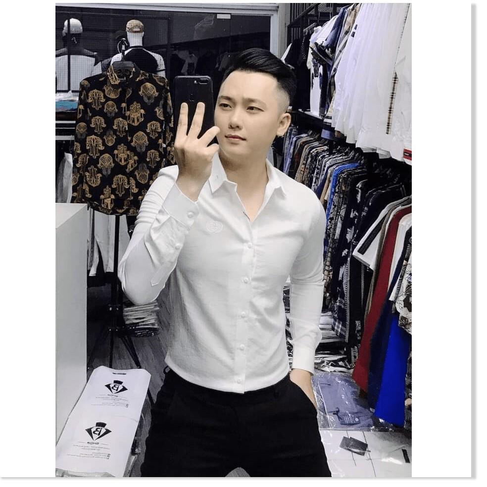 ÁO SƠ MI ĐŨI THÊU,HỌA TIẾT TRƠN,CHẤT LIỆU VÃI ĐŨI THOÁNG MÁT THỜI TRANG KING STORE