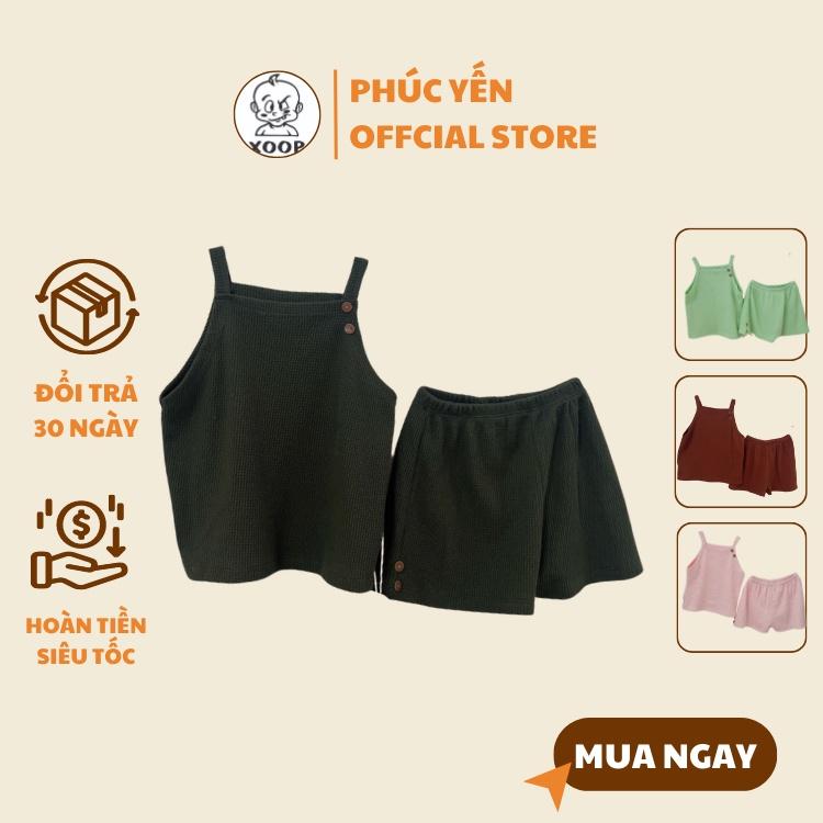 Đồ Bộ 2 dây XOOP chất tổ ong cho bé gái (11-21kg) BC79,Bộ thời trang quần áo trẻ em Shop Phúc Yến