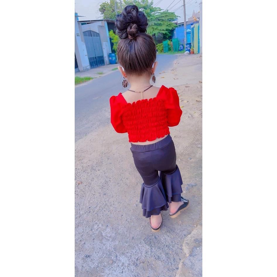 Bộ đồ bé gái Áo đỏ kết hợp quần loe 2 tầng SIÊU DỄ THƯƠNG ,Thôi Nôi, Sinh Nhật 8-23kg Angel Baby Thời Trang Thiết Kế