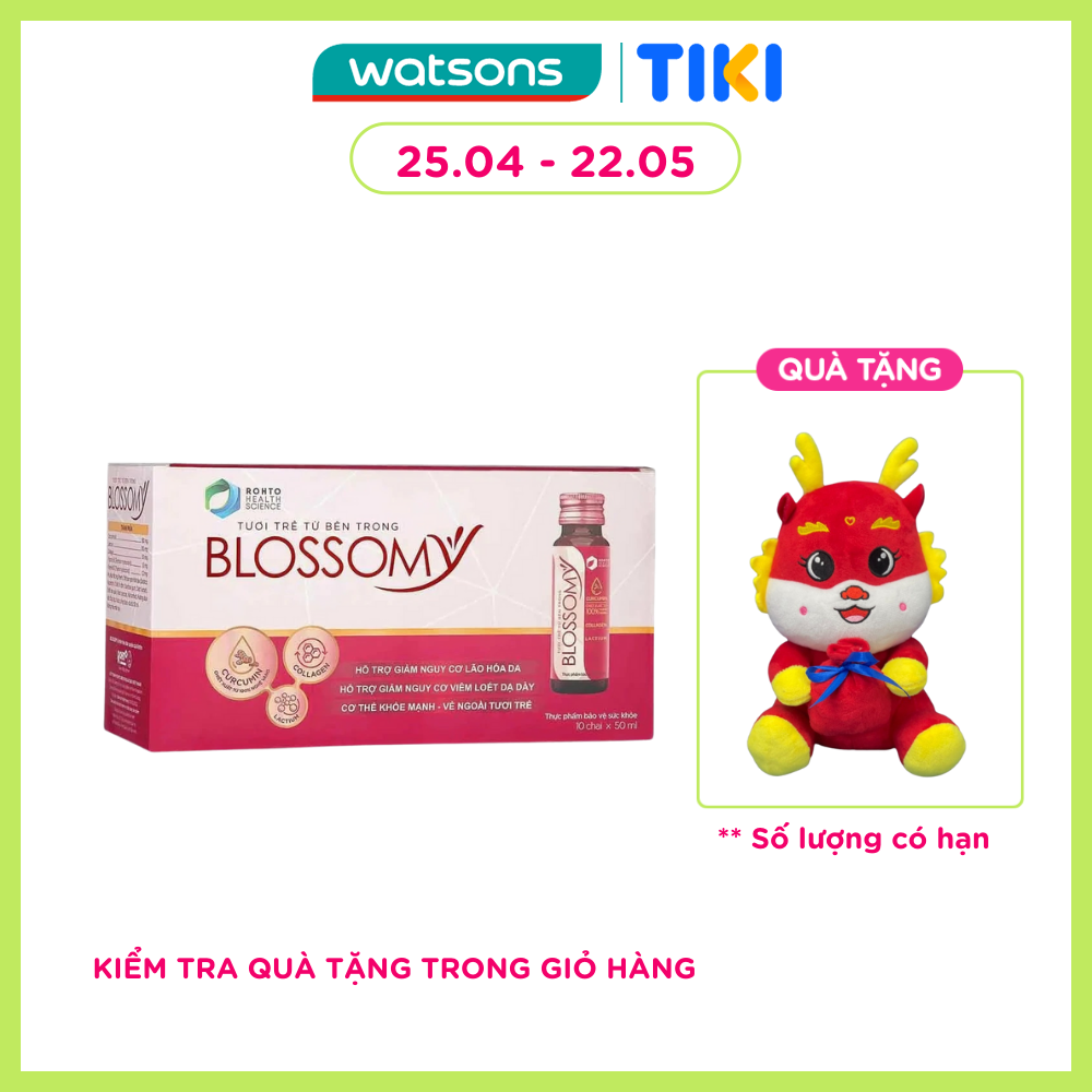 Thực Phẩm Bảo Vệ Sức Khỏe Blossomy Curcumin Tươi Trẻ Từ Bên Trong 50ml x 10 Chai