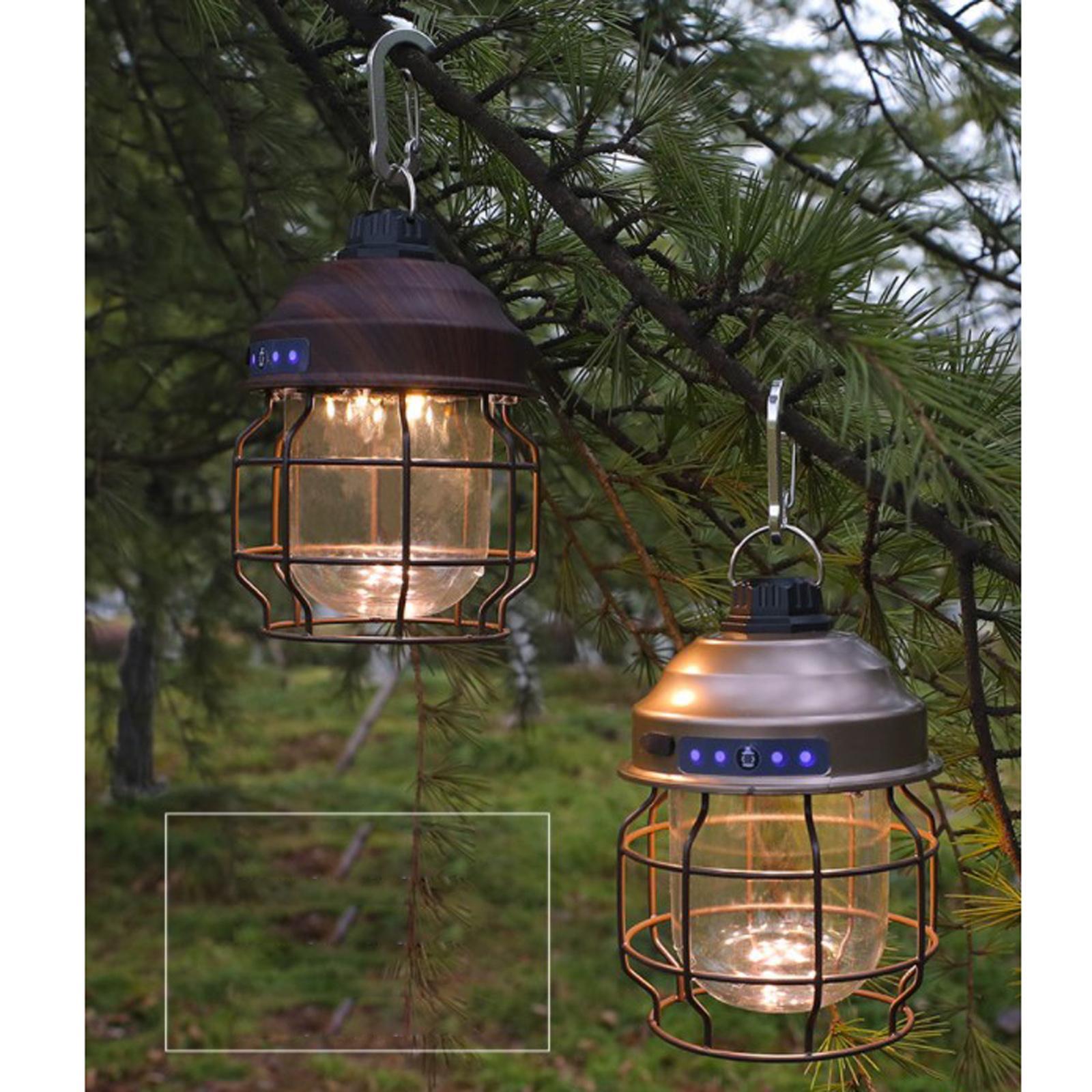 Camping Lantern LED Light Tent Lamp Rechargeable   Dimmable for Hiking - Copper