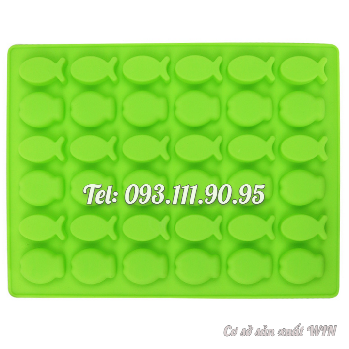 Khuôn silicon làm rau câu, socola, kẹo kẻo chip chip 36 con cá - Mã số 1198