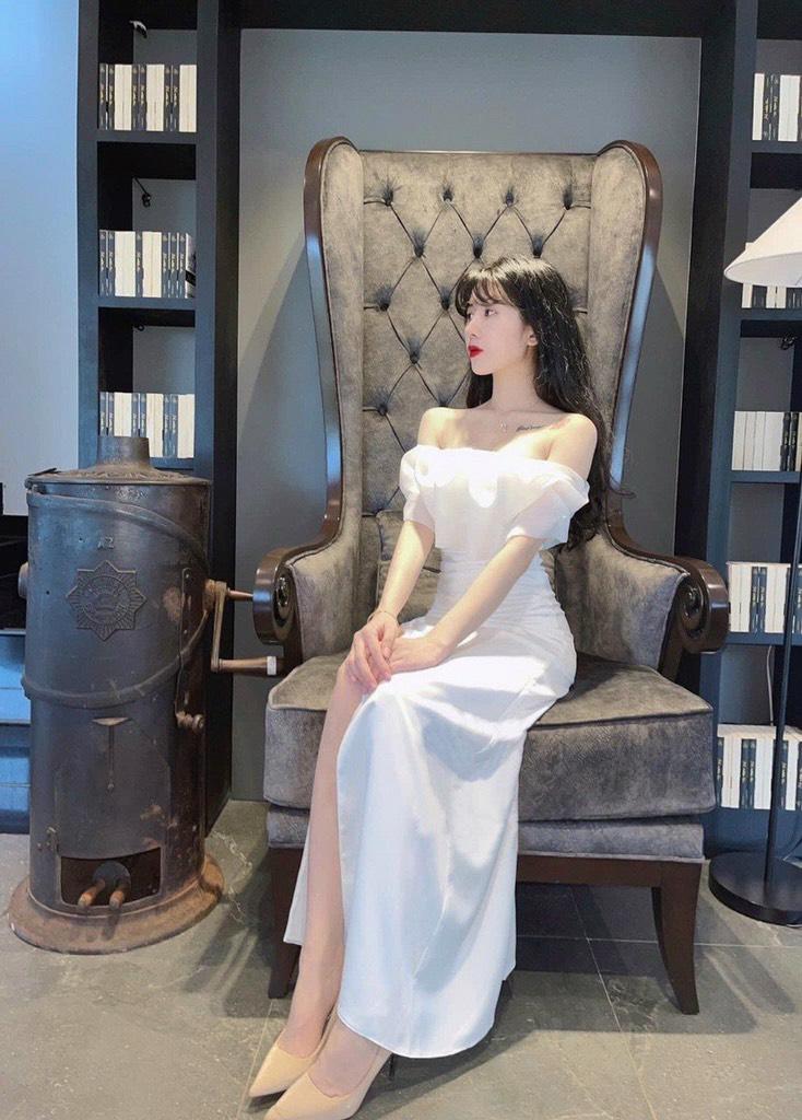 ĐẦM MAXI TRỄ VAI BÈO TƠ XẺ TÀ 12575