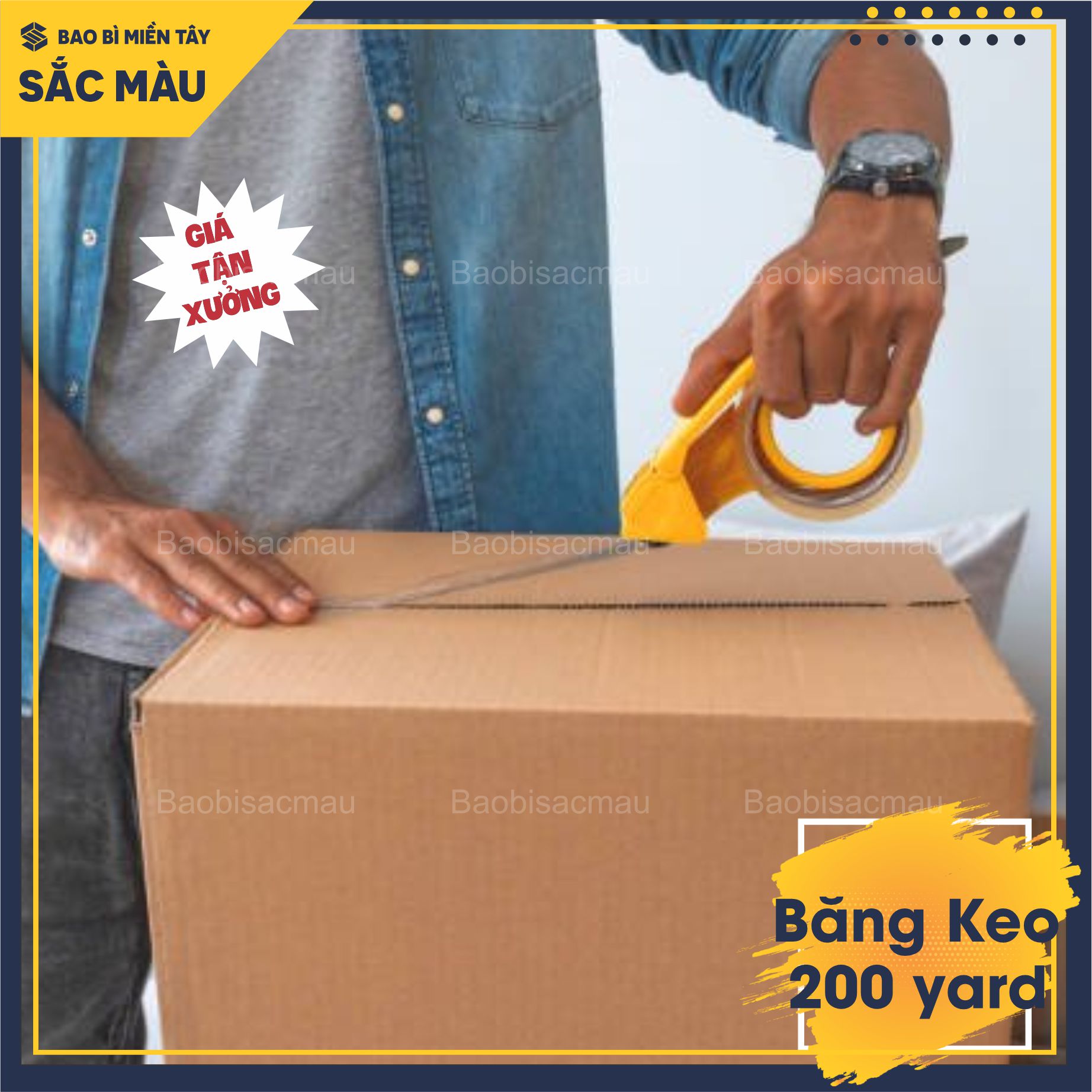 6 Cuộn băng keo/ băng dính trong 200 yard ( 2kg) chất lượng cao dùng để đóng gói hàng hóa