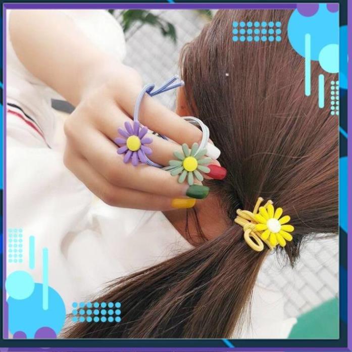 Dây buộc tóc trang trí hoa cúc trẻ trung cho nữ