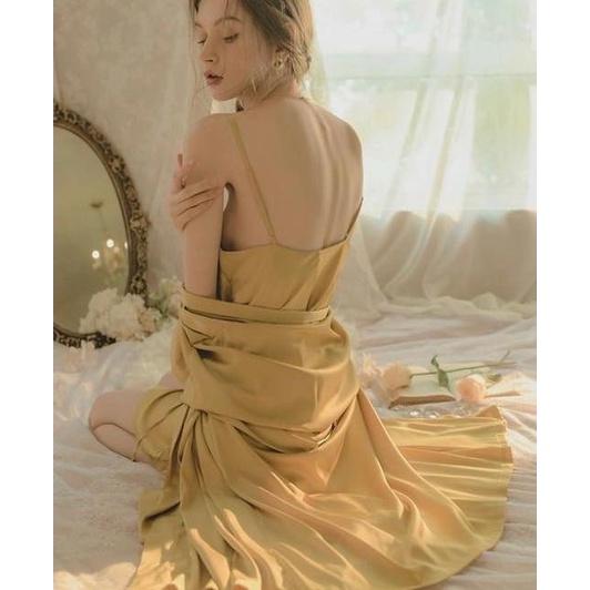 Áo Choàng Ngủ Vải Satin - B.Lingerie
