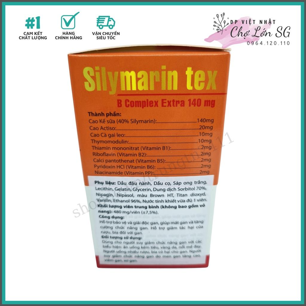 Viên uống bổ gan SILYMARIN TEX giải độc gan, mát gan, hạn chế tổn thương do bia rượu - Hộp 100 viên