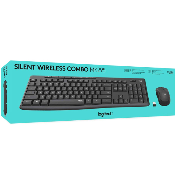 Bộ Phím Chuột Không Dây Logitech MK295 Silent Giảm Tiếng Ồn Có Phím Số - Hàng Chính Hãng