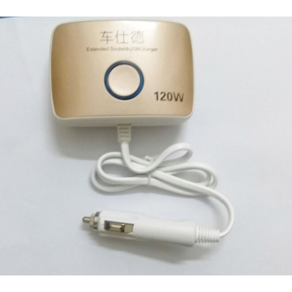 Bộ chia tẩu sạc oto, xe hơi cao cấp ,Gồm 3 lỗ tẩu và 2 cổng USB, dòng ra 3.1A.
