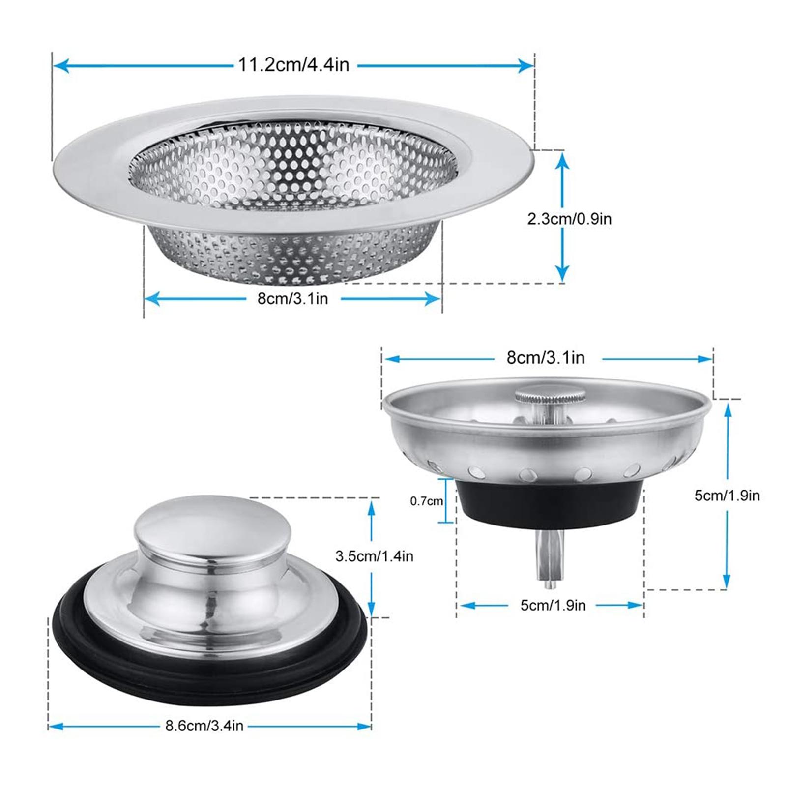 2 cái nắp chặn lỗ thoát nước bồn rửa bát bằng thép không gỉ