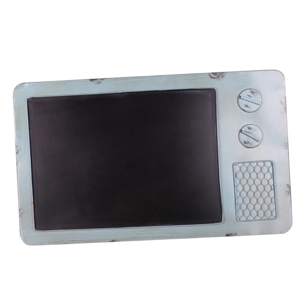 Vintage Metal Blackboard Memo Message Board for Bar Pub Decor Light Blue