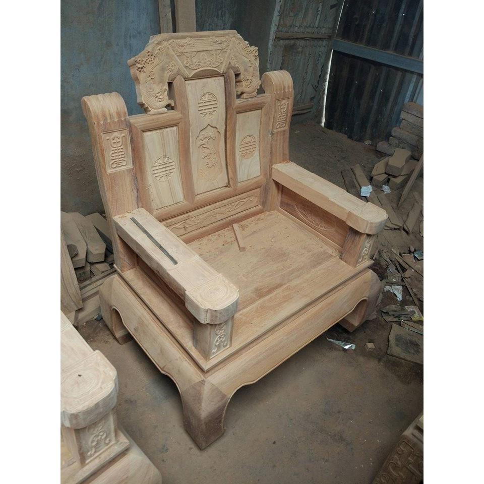 Bộ Bàn Ghế Âu Á Hộp Tay Đặc ( gỗ gõ đỏ,cà te) loại 2m2 và 2m4