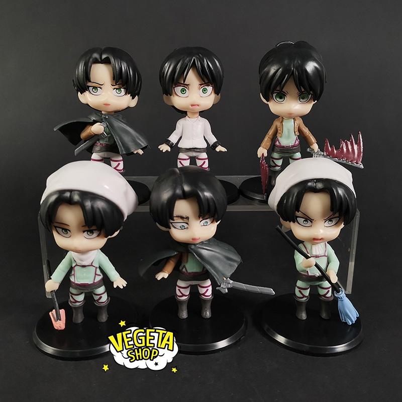 Mô hình Attack On Titan - AOT - Đại chiến Titan - Eren Yeager &amp; Levi Ackerman - Cao 10cm - Attack On Titan - Bán lẻ