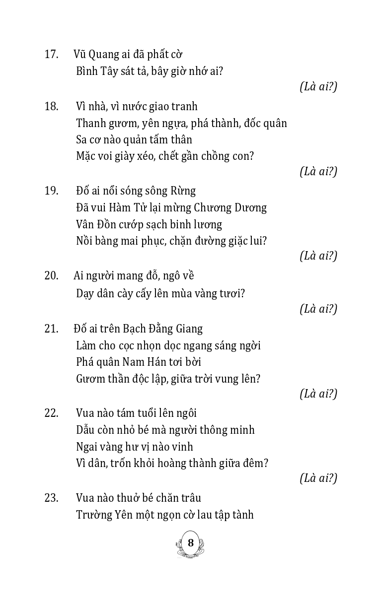 Câu Đố Nhân Vật Lịch Sử, Địa Danh