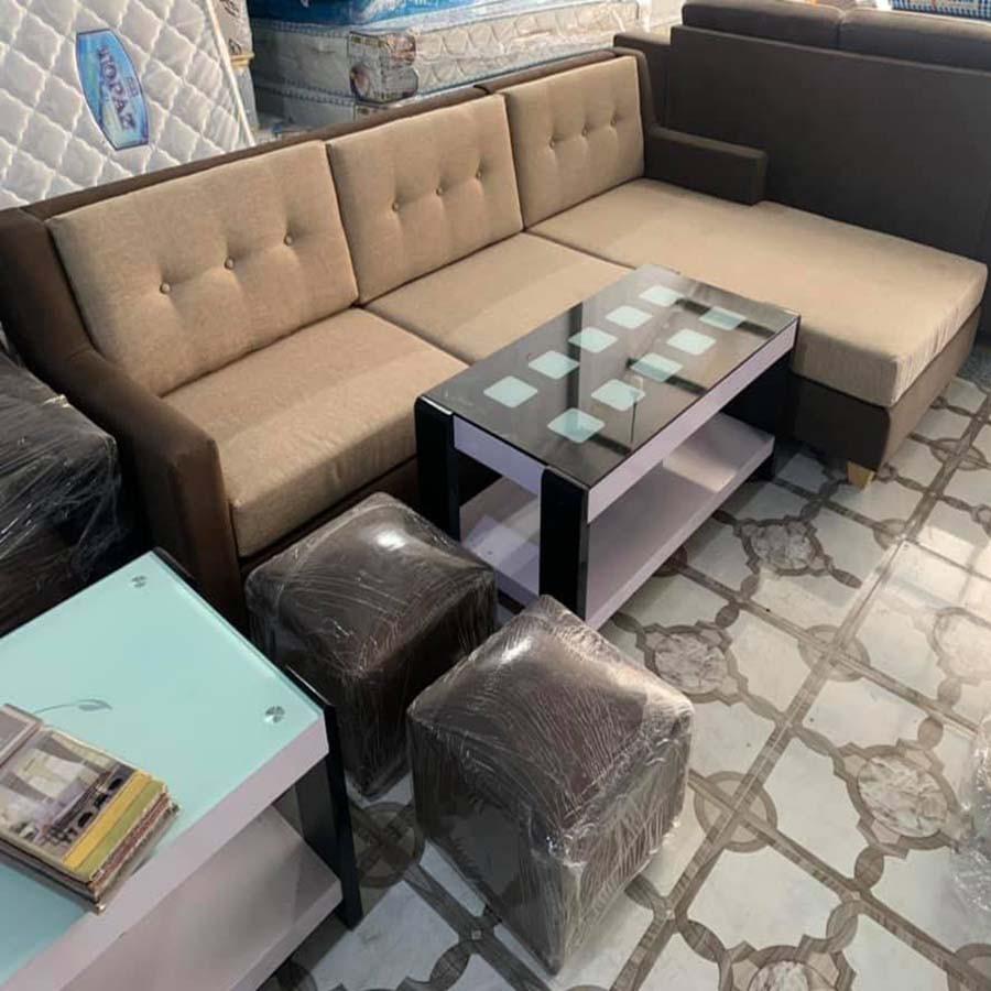 Ghế sofa phòng khách góc chữ L bọc vải