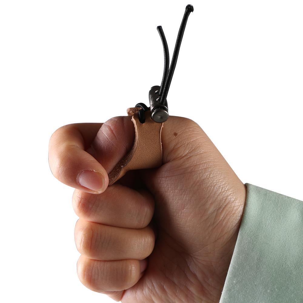 3-5pack Leather Adjustable Archery Hunting Finger Guard Thumb Ring Tab Protector