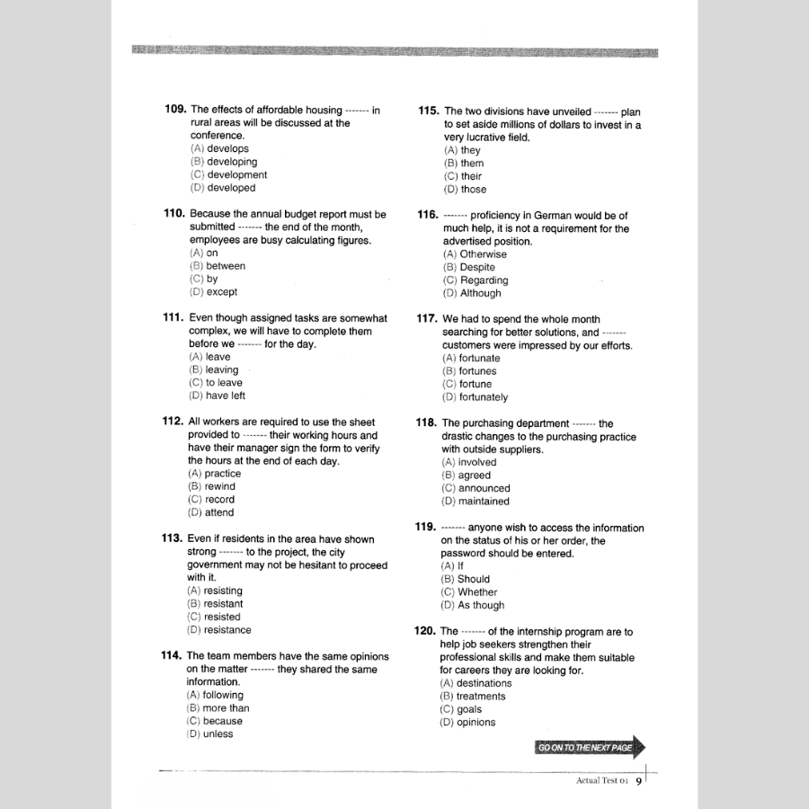 Economy TOEIC RC1000 Volume 1 