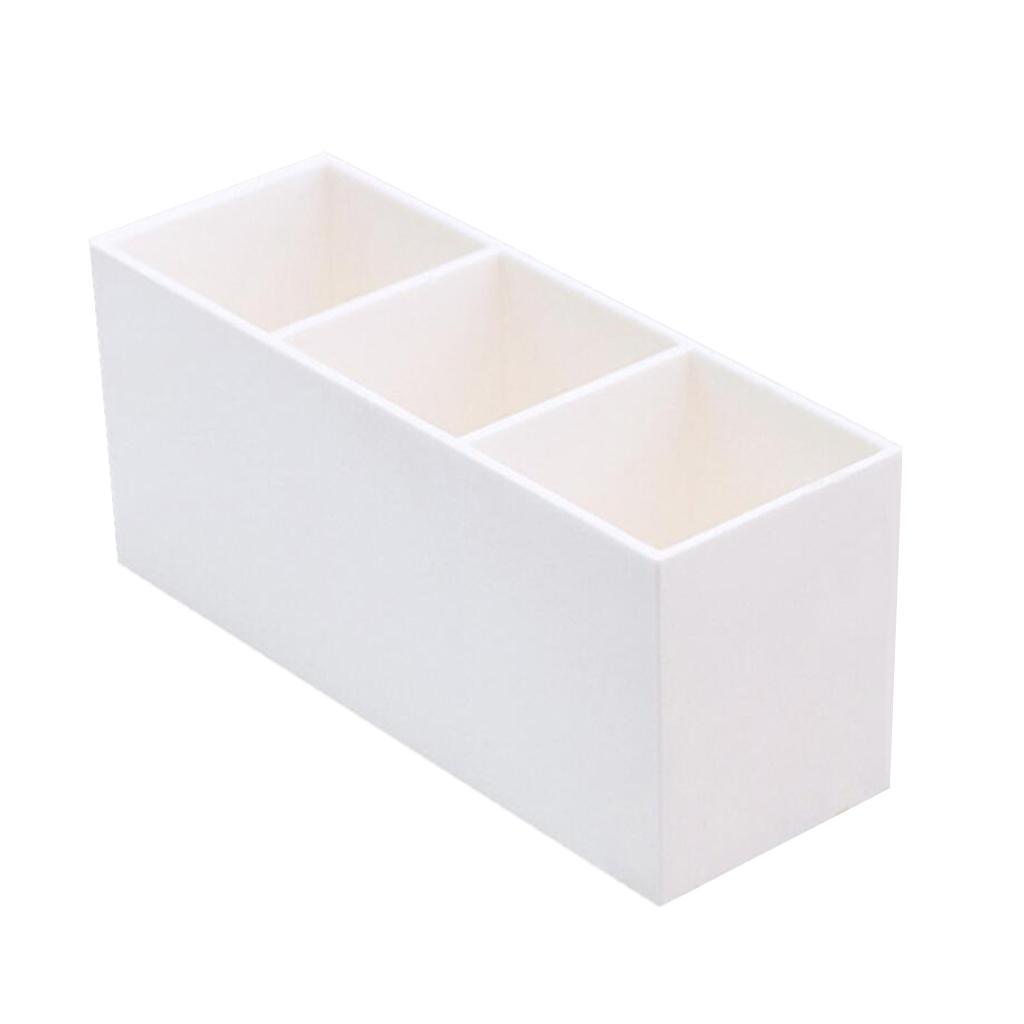 3x Table Acrylic Makeup Nail Art Brush Pen Holder 3 Dividers Lipstick Case Box