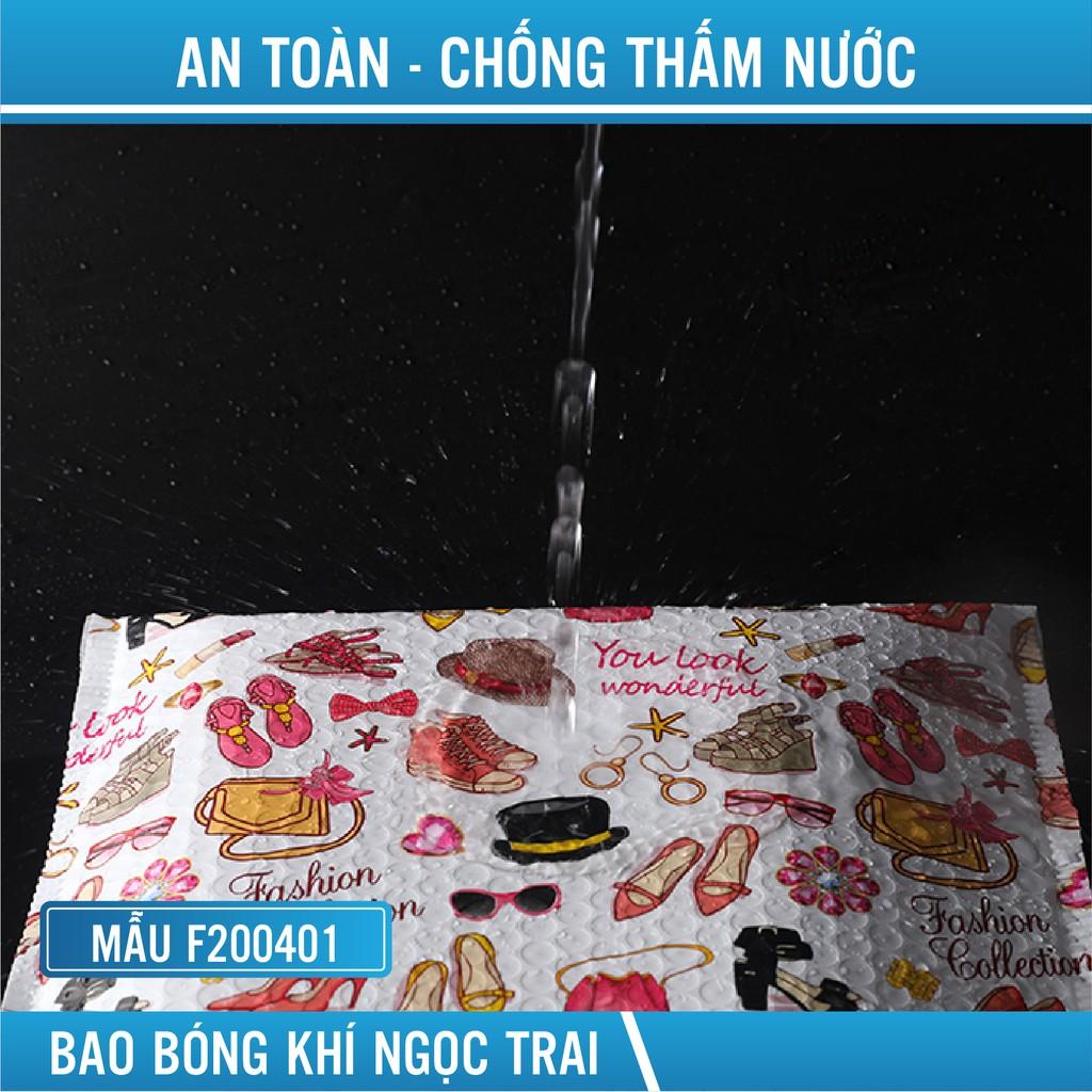 Túi gói hàng chống sốc 25x30+4cm túi nilong in hình thời trang sẵn băng keo hàng dễ vỡ