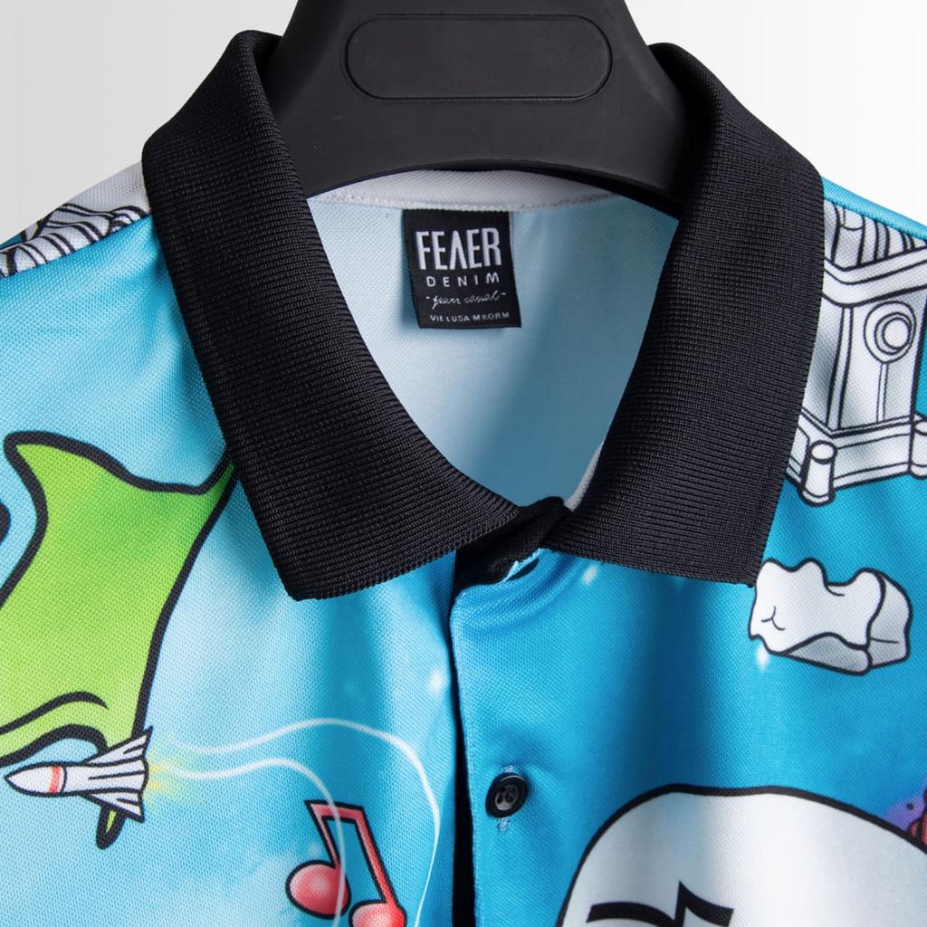 Áo polo nam cổ bẻ FEAER DENIM chất vải thoáng mát chuẩn form họa tiết Dog Pop Art