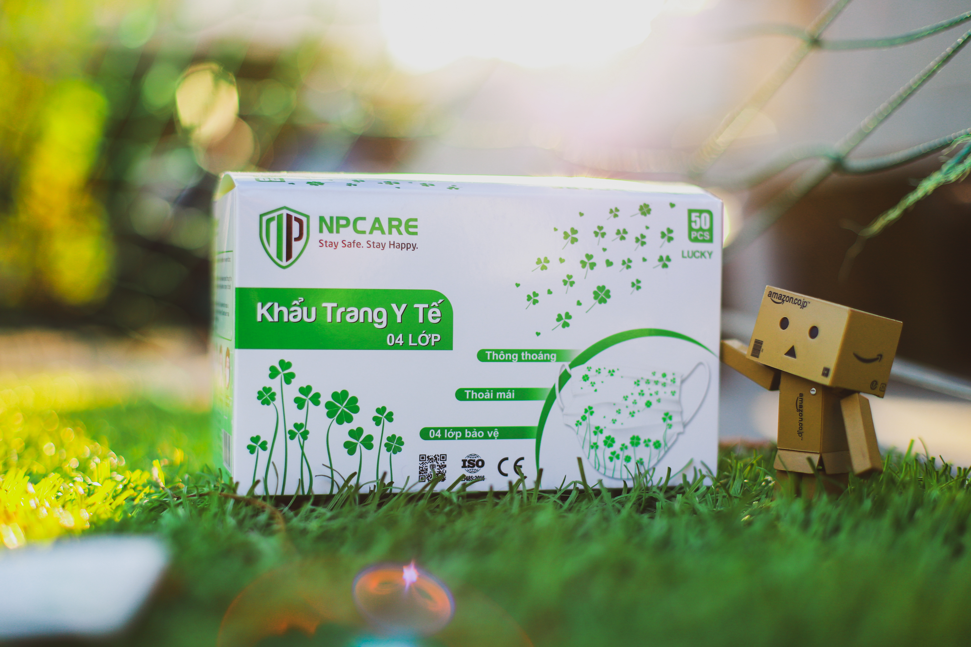 Khẩu trang y tế 4 lớp May mắn Lucky NPCARE - Hộp 50 cái