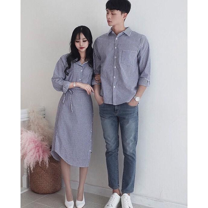 Áo đôi áo cặp Set váy áo sơ mi cặp cao cấp, đồ đôi nam nữ chất đẹp AV172