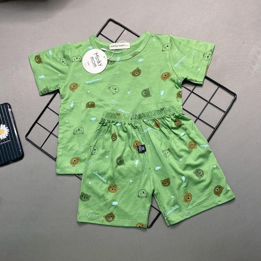 Bộ Cộc Tay Cho Bé Bộ Mimky Mom Cộc Tay Cho Bé Trai Bé Gái Với Họa Tiết Gấu Siêu Đáng Yêu Chất Thun Lạnh Siêu Mát