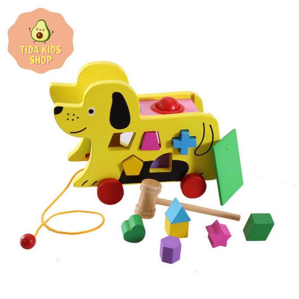 Đồ Chơi Đập Bóng, Thả Hình Con Chó, Gỗ Dày Đẹp Cho Bé