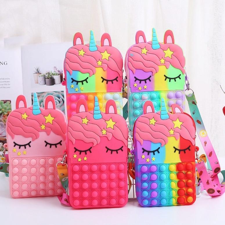 Túi POP IT Unicorn đeo chéo phiên bản giải toả căng thẳng MINI cho bé.