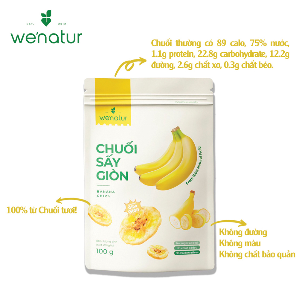 Chuối Sấy Giòn Tự Nhiên We'natur 100g