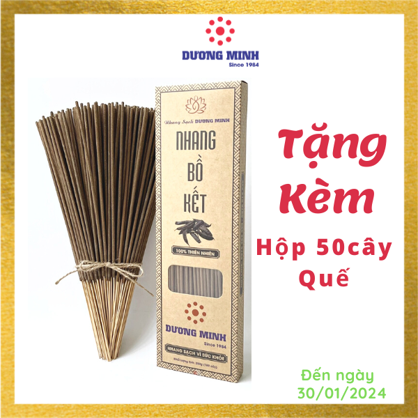 Nhang Bồ Kết Dương Minh hộp 180cây nhang 30cm nhang sạch 100% tự nhiên nhang thắp và xông nhà hương nhang thơm an toàn không hóa chất