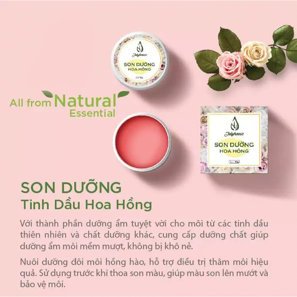 Son dưỡng môi tinh dầu Hoa Hồng 10g JULYHOUSE