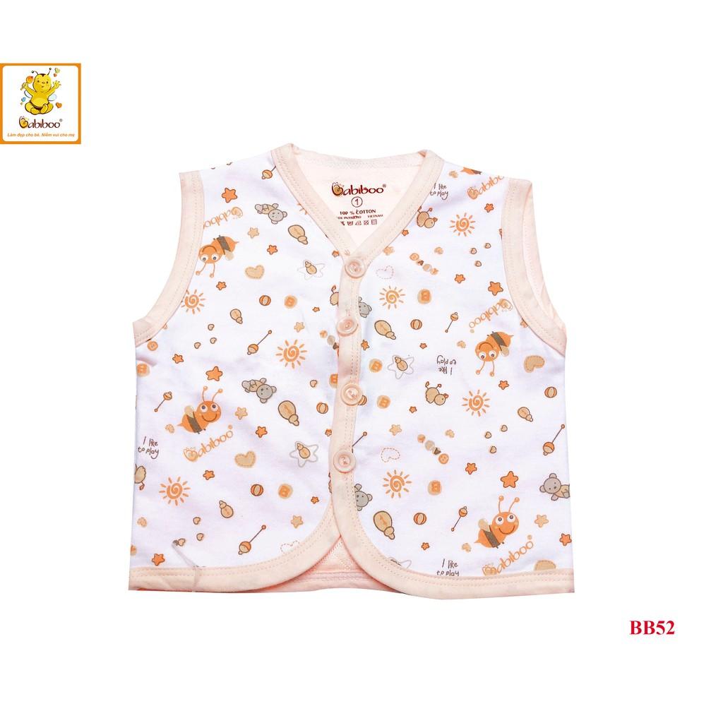 Sơ sinh -Áo ghi lê in nhiều hình cotton 2 lớp BABIBOO - BB52