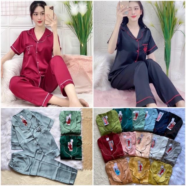 Bộ Pijama Lụa Satin Quần Dài - Tay Ngắn