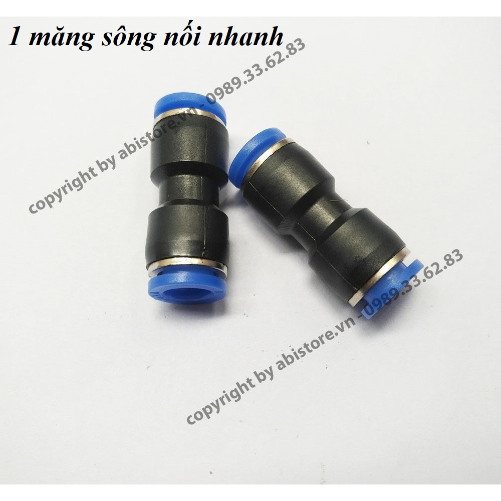 1 CÁI MĂNG SÔNG NỐI NHANH ỐNG 8MM, CÚT NỐI NHANH NHỰA THẲNG GIÁ RẺ