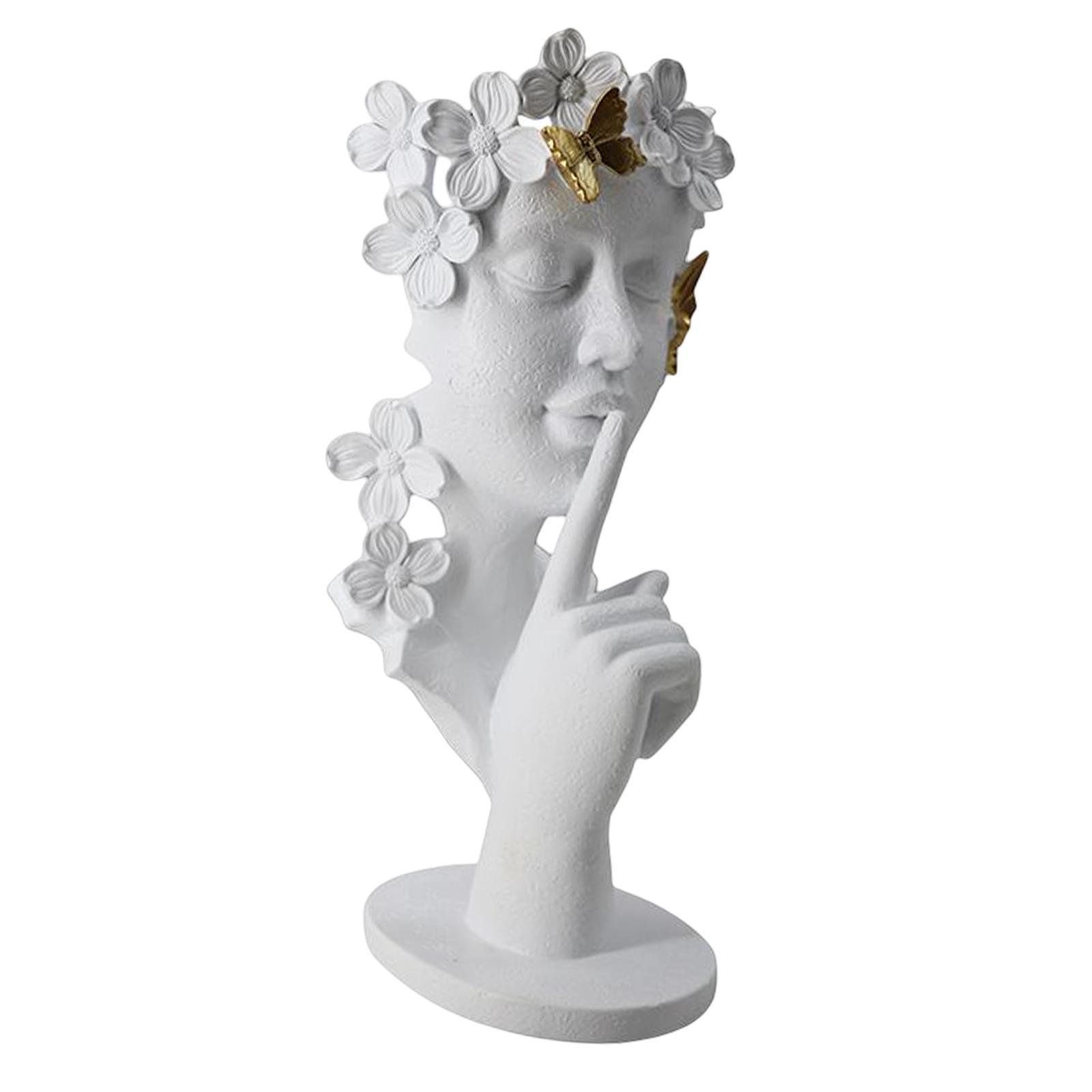 Thinker Statue Half Face Figurine Decoration for Home NightStand Bookshelf