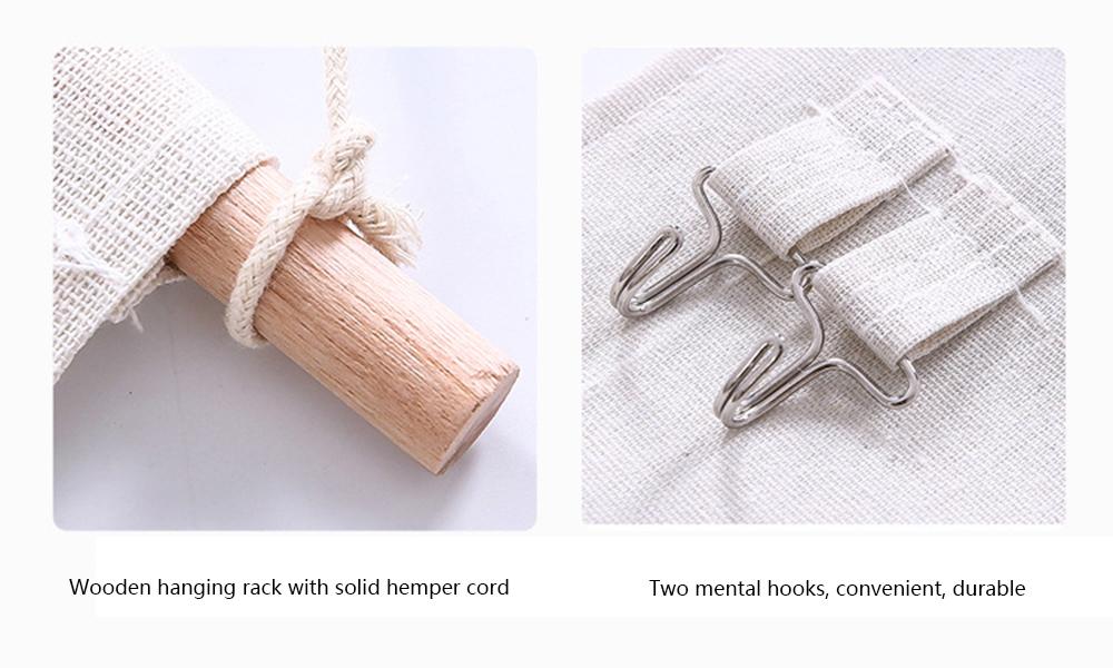 Túi vải treo tường bằng cottonlinen cao cấp với 7 ngăn đựngvà 2 móc đồ tiện dụng