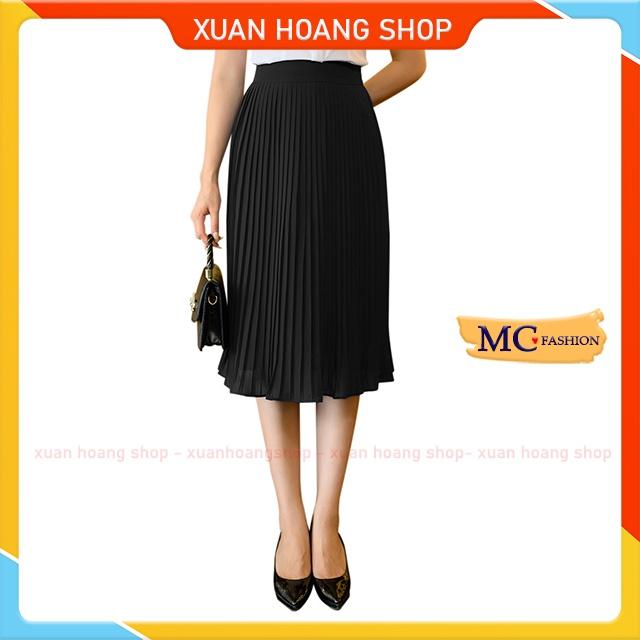 Chân Váy Xếp Ly Công Sở Đen, Xanh Mc Fashion Dáng Dài Cv0561