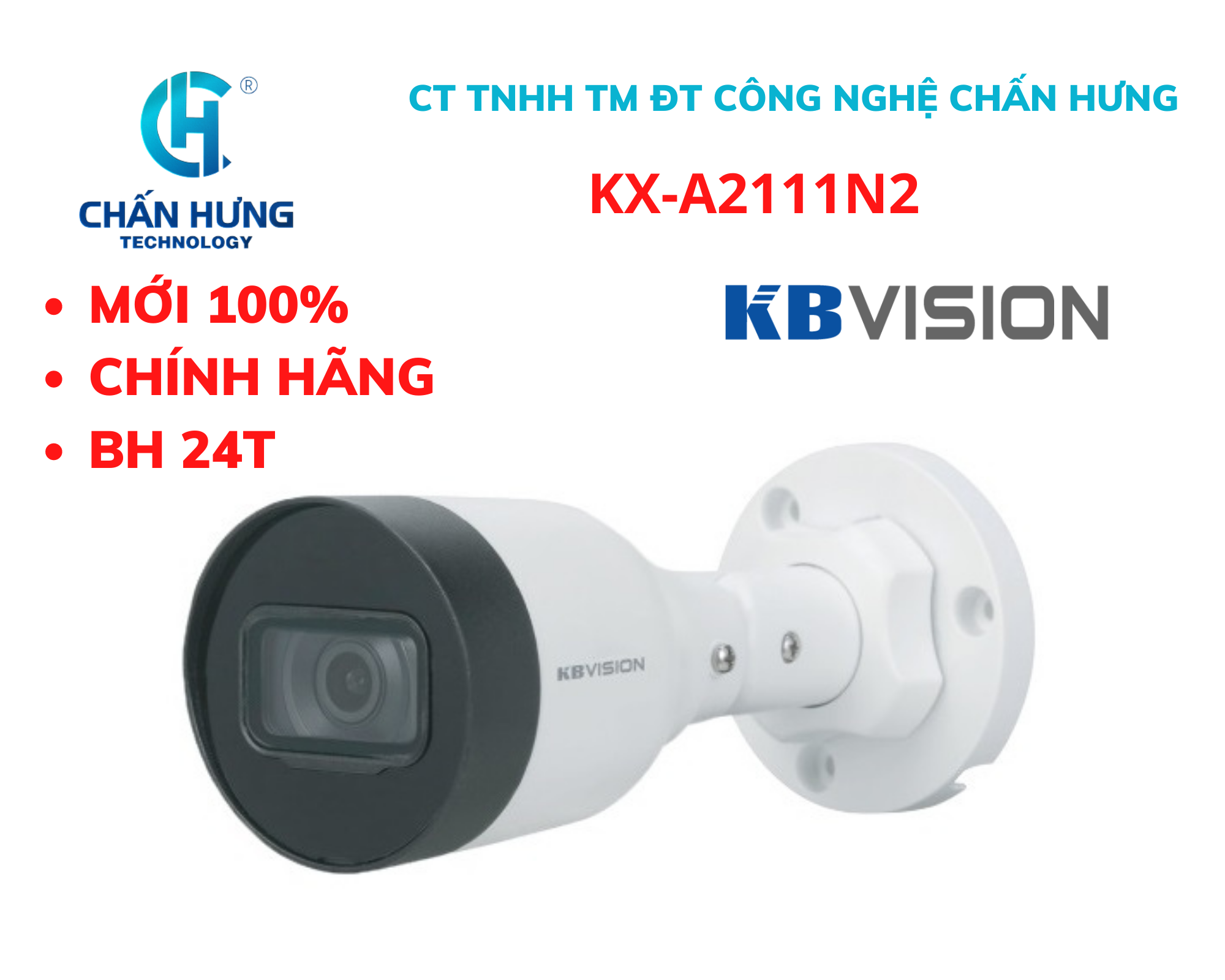 Camera IP KBVISION KX-A2111N2 hồng ngoại 2.0 Megapixel - HÀNG CHÍNH HÃNG