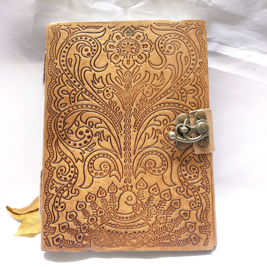 Sổ tay handmade bìa da thật giấy tái chế - Handmade Sketchbook - Handmade leather journal