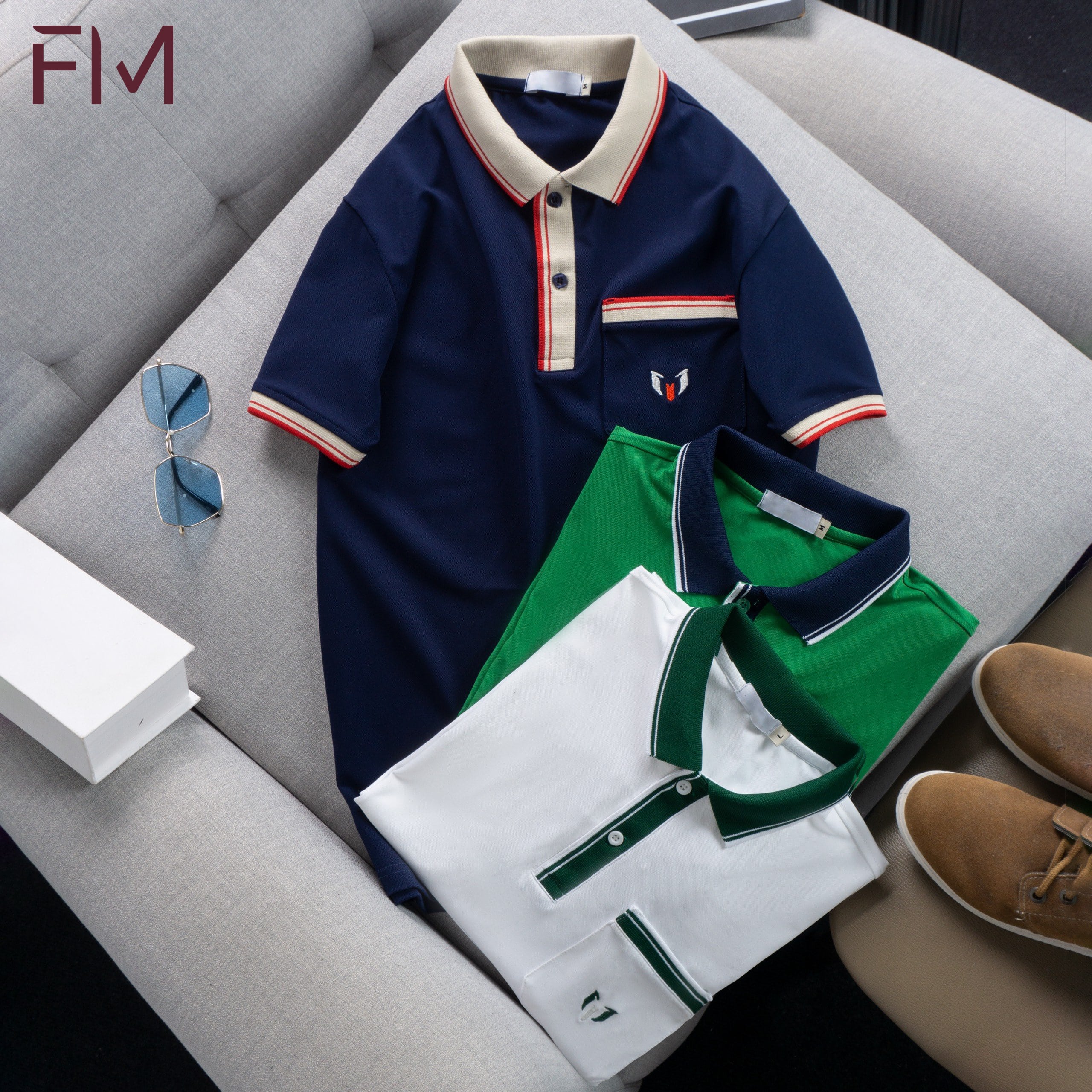 Áo thun có cổ ngắn tay thời trang nam, chất vải cotton cao cấp, co giãn tốt, mặc mát - FORMEN SHOP - FMPS203