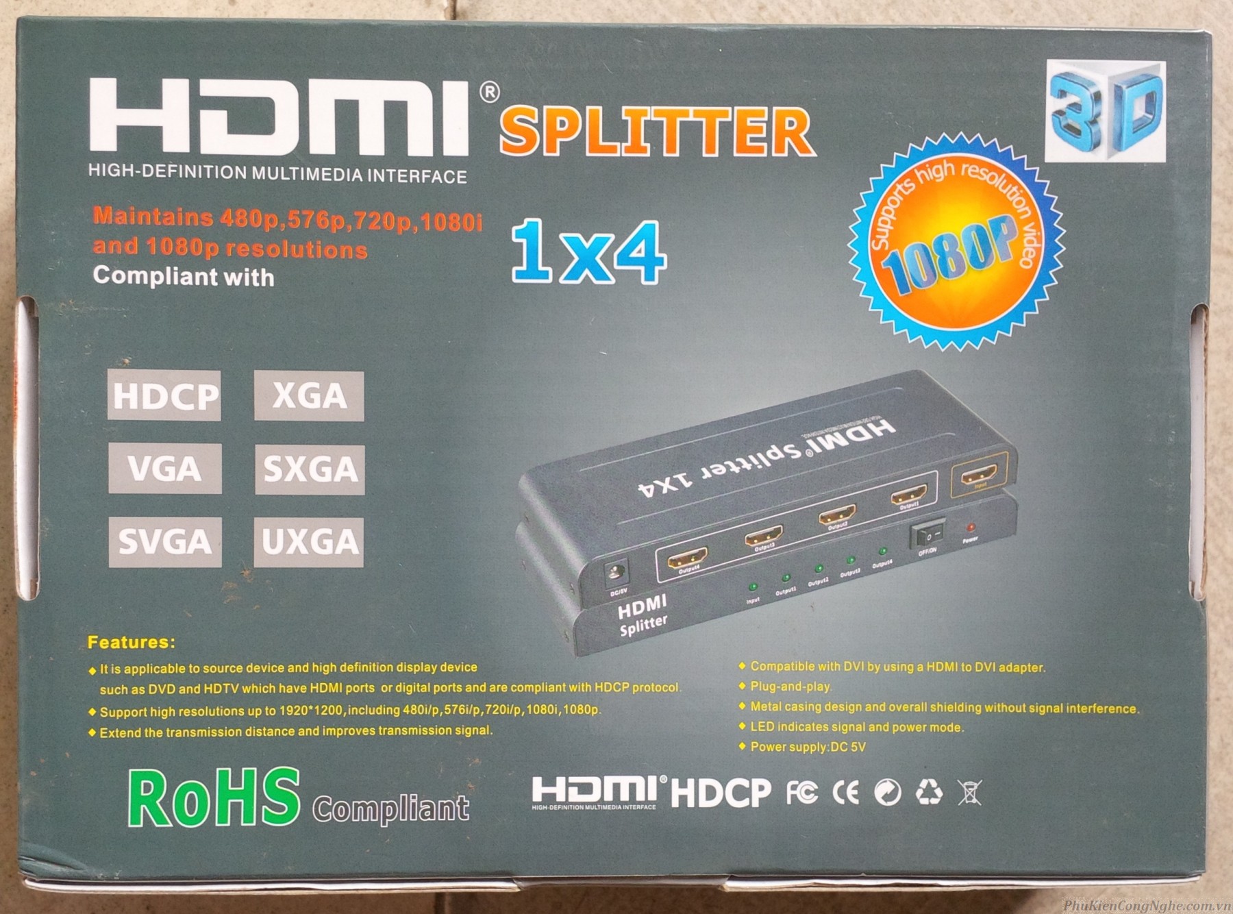 Bộ chia HDMI 1 ra 4 hàng chất lượng cao