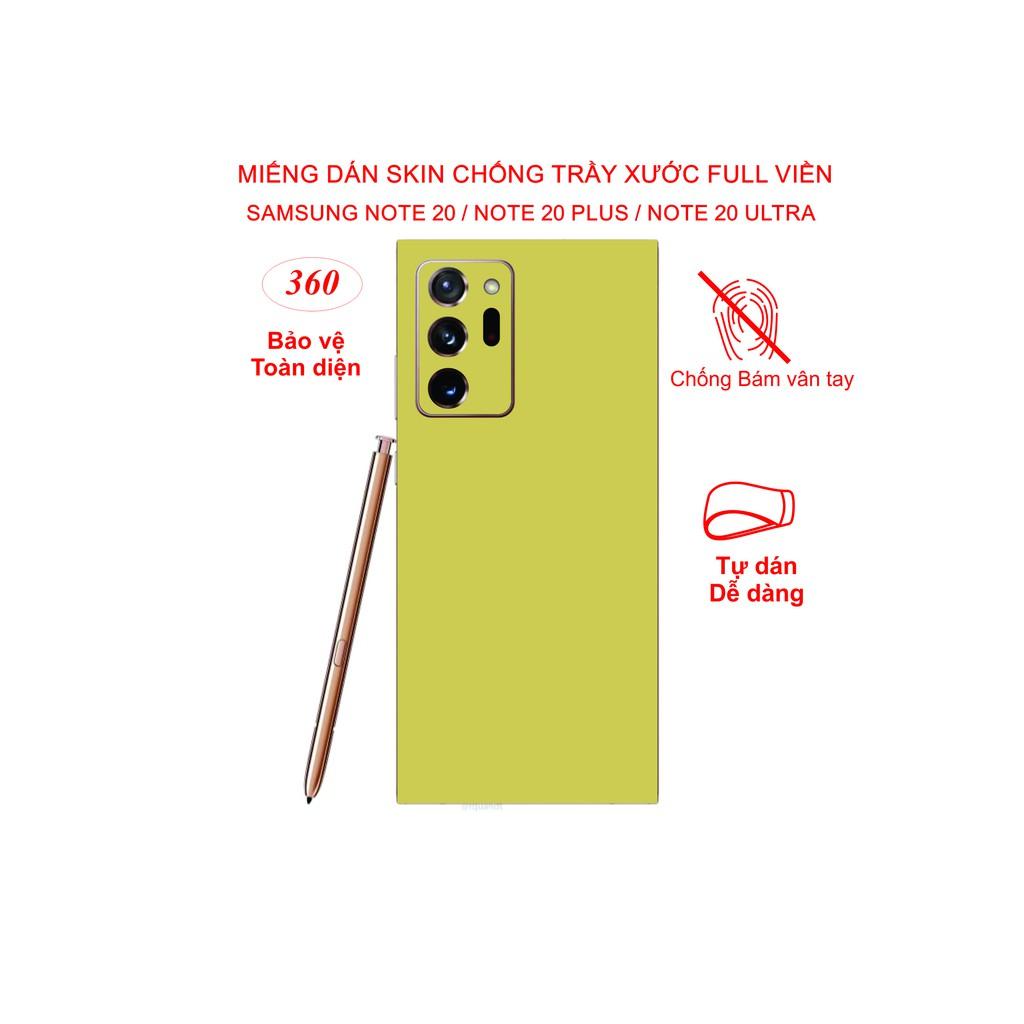 Dán Skin Full viền dành cho SamSung note 20 / note 20plus/ note 20Ultra, chống trầy xước, chống bám vân tay