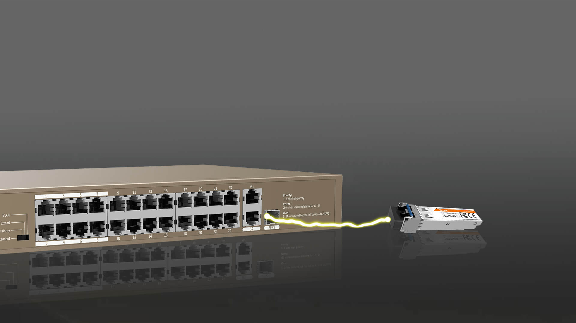 PoE Switch Tenda TEF1126P - Hàng Chính Hãng