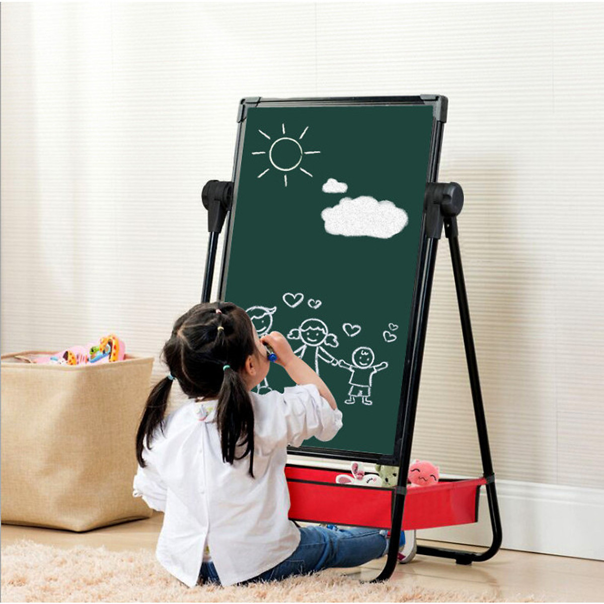 bảng Flipchart 2 mặt zoay lật 360 độ cho bé tập vẽ