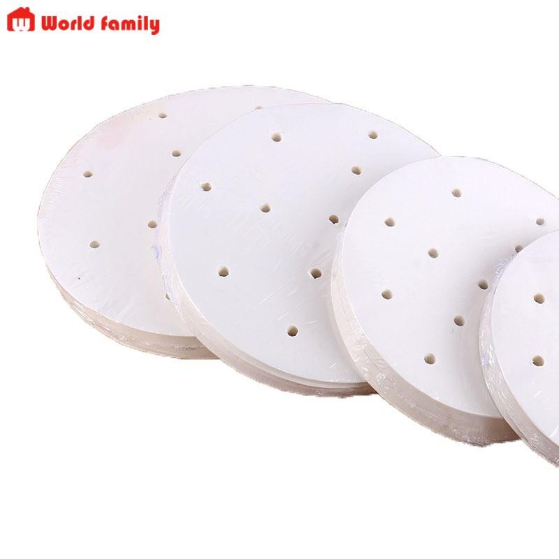 Giấy Nến Tròn Đục Lỗ loại 100 tờ và 400 tờ Cho Nồi Chiên Không Dầu Giấy Nến Nướng Hấp Bánh nhiều size