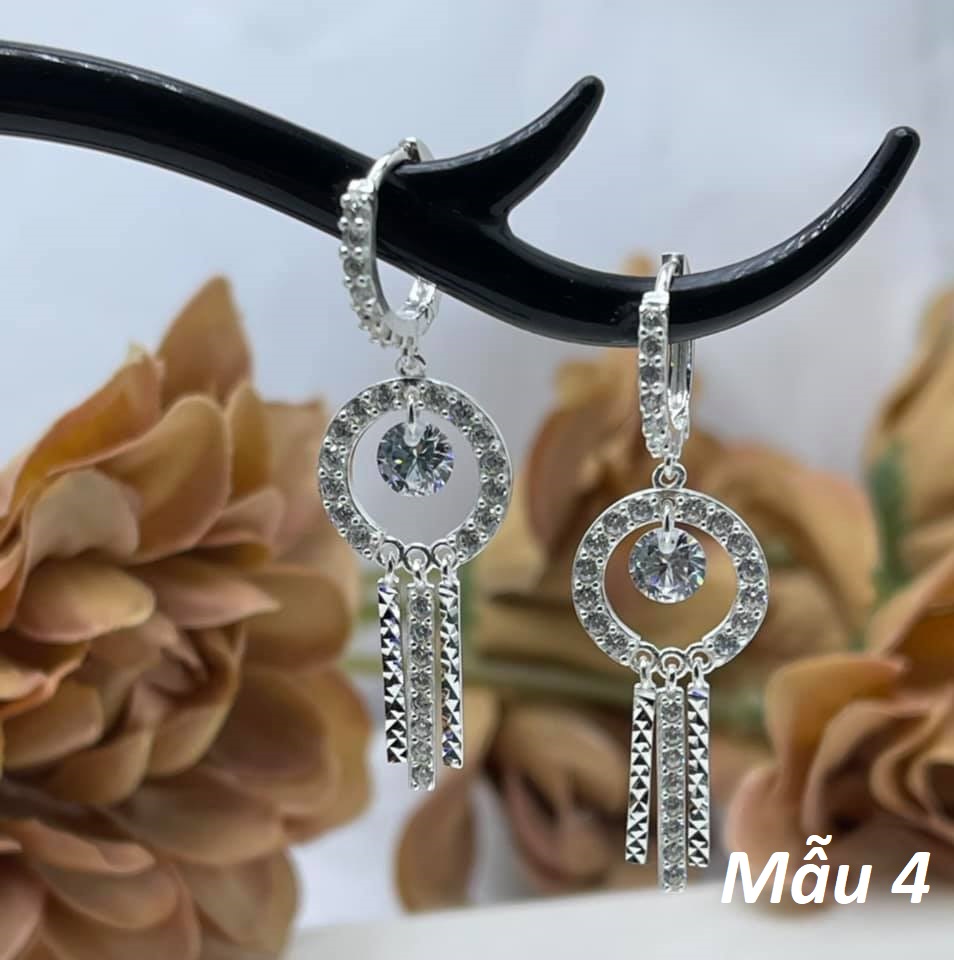 Bông tai khuyên tròn chất liệu bạc s99 MS163b